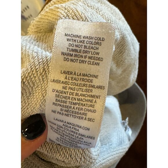 Frame Gray Distressed Organic Pima Cotton Elastic Tie Waist Jogger Pants Size XS - Picture 13 of 13